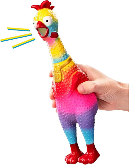 Animolds Squeeze Me Rubber Chicken Toy | Screaming Squeaky Chicken for Kids & Dogs | Novelty Prank Gag Gift (Single)