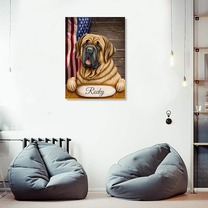 Custom Wooden Jigsaw Puzzles with Your Dog's Name on Spanish Mastiff Art Print - 300 500 1000PCS Puzzles Game and Home Wall Decor