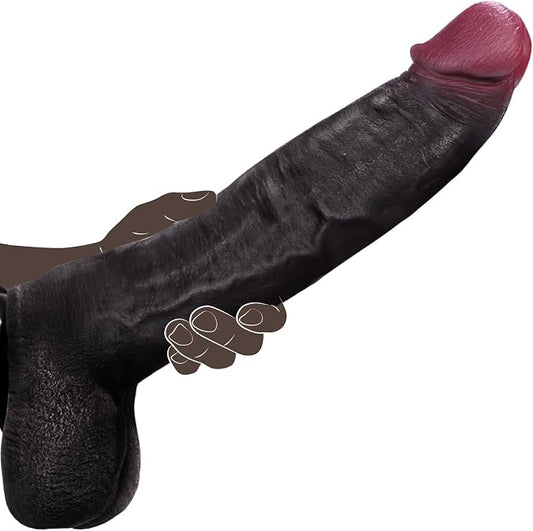 11 Inch Silicone Realistic Dildo Sex Toys - Big Thick Girthy Dildo with Suction Cup, Coocfan Brown Dildos for G spot Clitoral Vaginal Anal, Compatible Sex Toy for Women Men