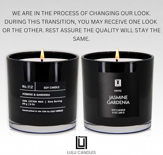 Lulu Candles | Jasmine & Gardenia | Smells Floral | Luxury Scented Soy Jar Candle | Hand Poured in The USA | Highly Scented Long Lasting (9 Oz.)…