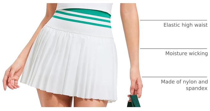Two Piece Tennis Skirt Set for Women High Waisted Pleated Athletic Golf Skirt Sets Women 2 Piece Outfits with Pockets