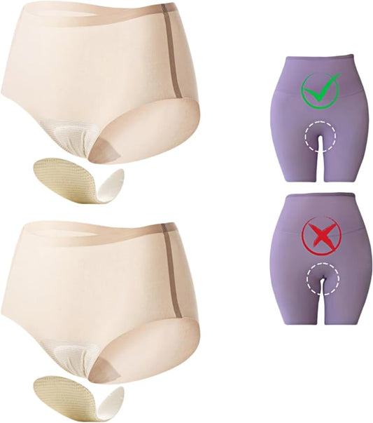 Seamless Anti Embarrassment Workout Underwear | No-Show Invisible Thongs, Smooth Contour Proof Intimates, Cameltoe Concealer Clothing Layer