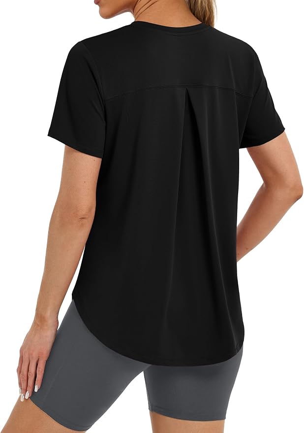 BKRIVE Workout Tops for Women UPF 50+ Quick Dry Shirts (S-3XL) | Ideal for Hiking, Yoga, Running, Gym workouts, Pilstes, Tennis & Travel. Lightweight, Breathable & Moisture wicking