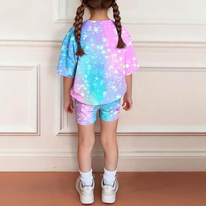 K-POP DEM0N Hunters Outfits for Girls, 2 Piece T-Shirts and Apparel Sets Birthday Gift