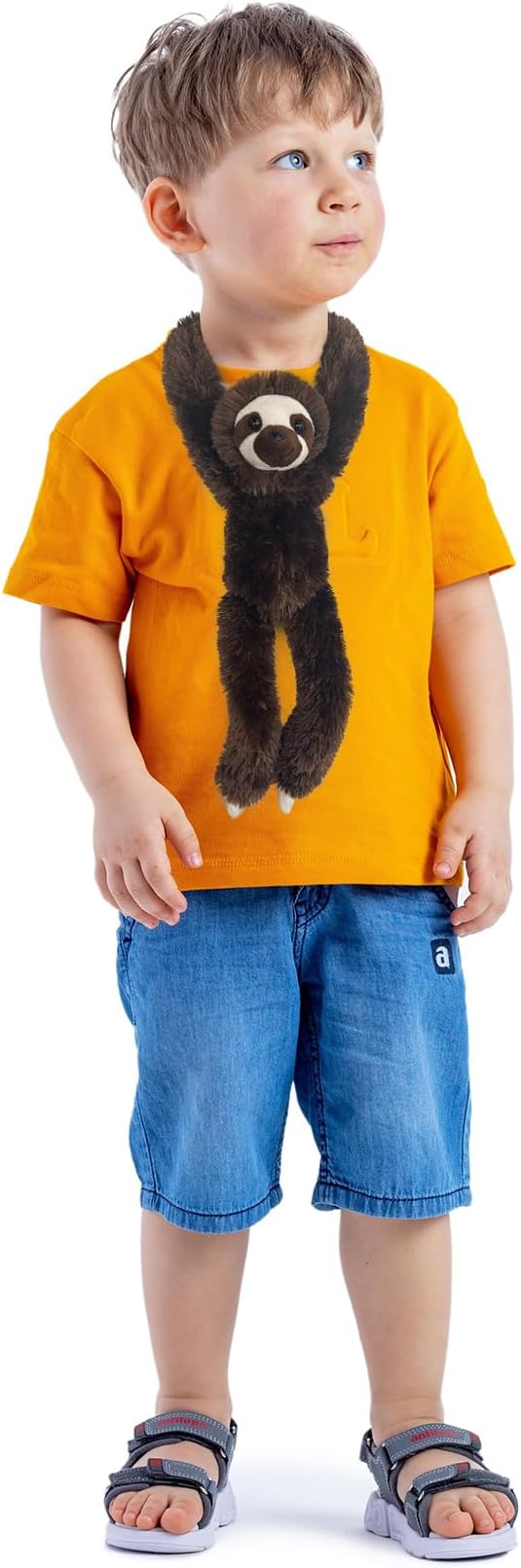 Stuffed Sloth Toy Hanging Stuffed Animal, Three-Toed Sloth Hooks and Stuffed Animals with Rings for Kids, Gifts for Boys and Girls Hanging 20inches