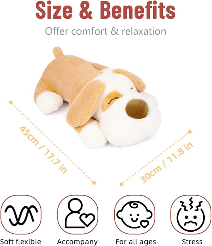 Niuniu Daddy 18" | 3 Pound Weighted Dog Stuffed Animal, Large Stuffed Puppy Plush Animals, Cute Dog Plush Toy Body Pillow, Plushies Gifts for Adults Kids Valentine Birthday Holidays Christmas