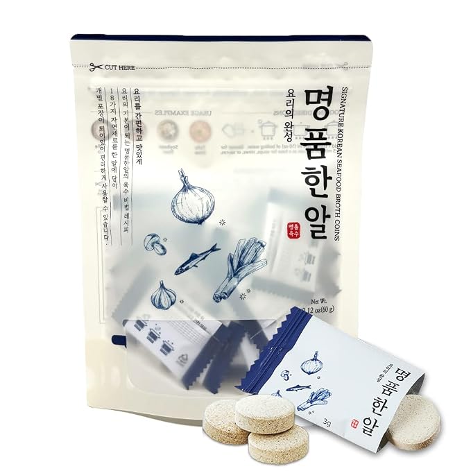 Jwellfood Instant Broth Tablets – Korean Anchovy Stock Healthy Soup Base, 20 Coins | All-Natural Ingredients, No MSG, Easy Cooking 명품한알