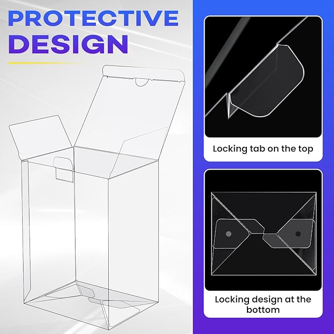 20 Pack Clear Protectors Case Compatible with Funko, 4" Pop Figures Case Protectors, 0.38mm Crystal Clear Display Cases for Collectibles with Locking Tab