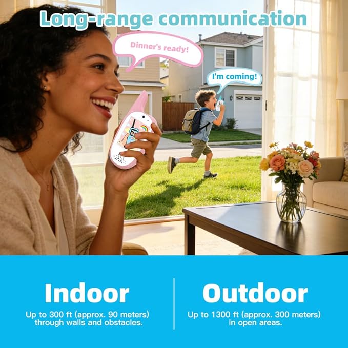 Video Walkie Talkies for Kids, 2 Pack 720P Video Walkie Talkies Rechargeable Video Intercom Toy with Camera & Voice Chat, Toys Gifts for Family, Camping, Hiking for Boys Girls Ages 3-12 (Pink-Pink)