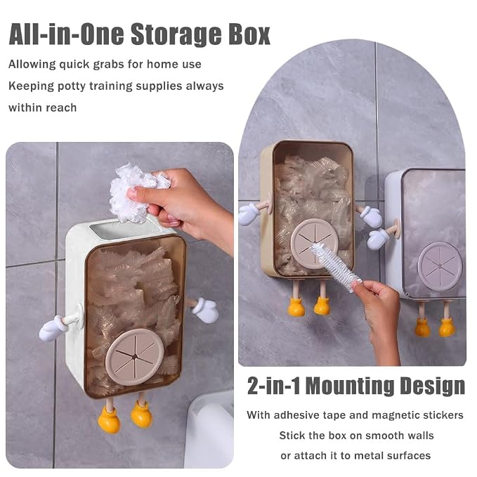 OULIGET Potty Chair Liners with Elastic with Storage Box, Portable Potty Training Bags, Potty Refill Liners Disposable for Toddlers Kids and Baby,Toilet Seat Cover,19x8Inches,100 Pieces