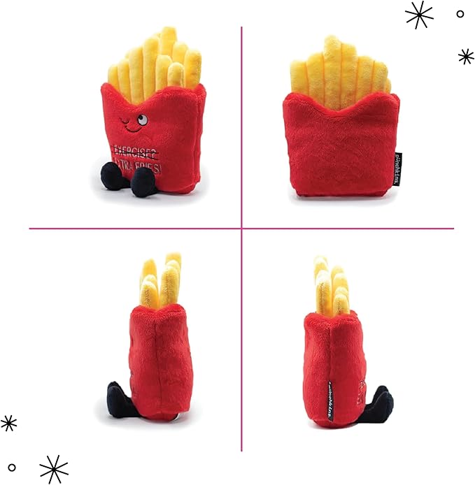 French Fry Plushie - Exercise? You Mean Extra Fries Sassy French Fry Plush, Cute & Funny Plush Toy for Gifting