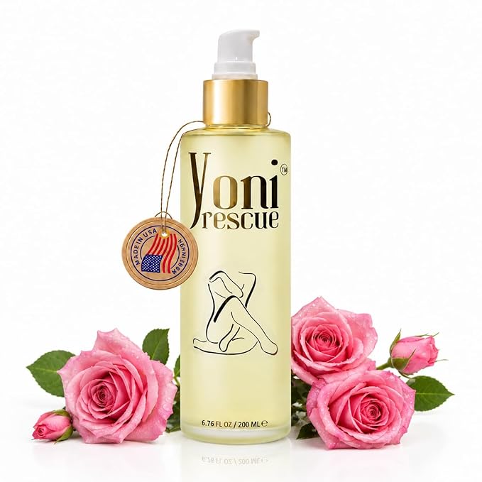 Yoni Rescue Yoni Oil 6.76 oz, All Natural Ingredient for Women pH Balance & Wetness, Vaginal Oil for Dark Spots, Hydration & Comfort - Apricot, Jojoba, Chamomile, Vitamin E (Rose)