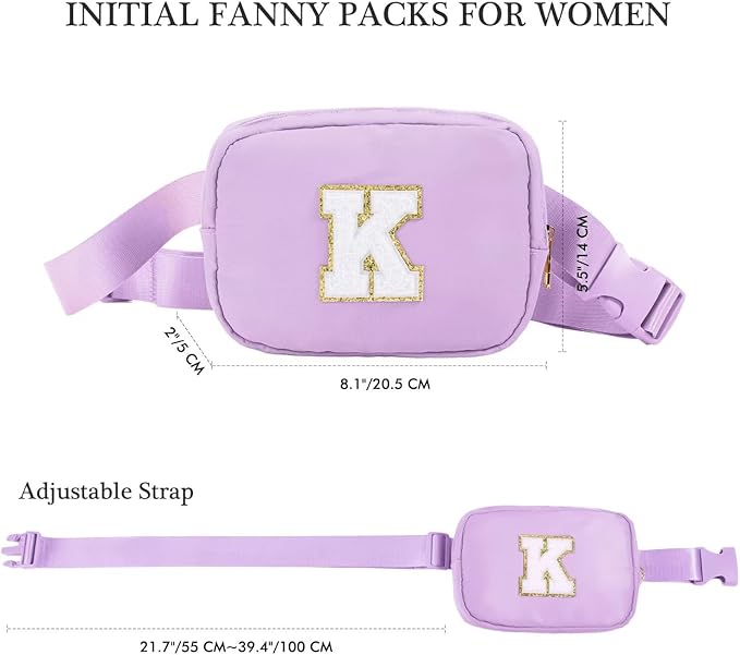 YOOLIFE Birthday Gifts for 4 5 6 7 8 9 10 11 12 13 14 Year Old Girls - Initial Fanny Pack Belt Bag Purse for Girls Teens Daughter Sister Niece, Personalized Trendy Stuff for Teen Girl Kids | Purple O