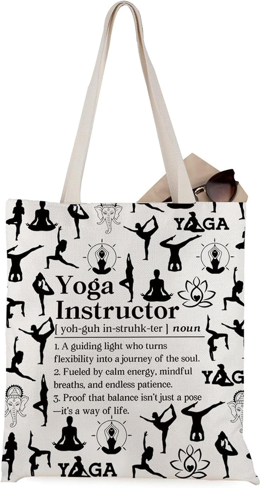WCGXKO Yoga Instructor Tote Bag Yoga Teacher Accessories Yoga Instructor Thank You Gift