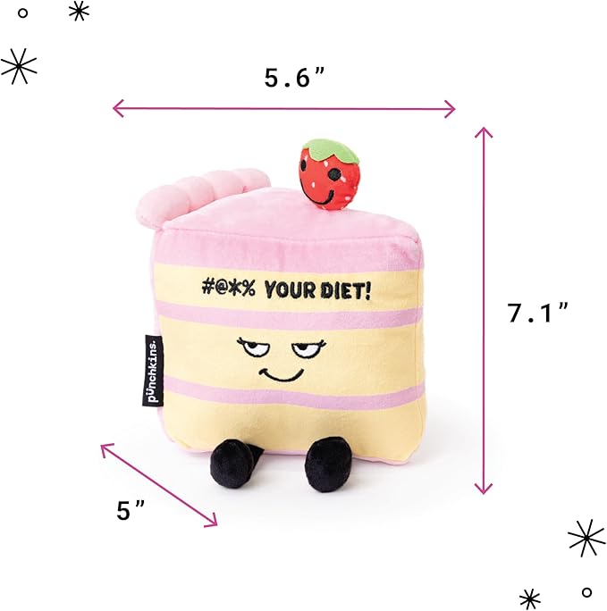 Cake Plushie - Screw Your Diet Funny & Sassy Food Plush Toy for Gifting