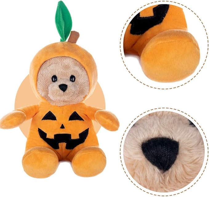 My OLi 9" Pumpkin Wizard Stuffed Animal Plush - Witch & Pumpkin Plush Toy with Flip-Top Hat - Cute Teddy Bear for Kids, Babies & Toddlers