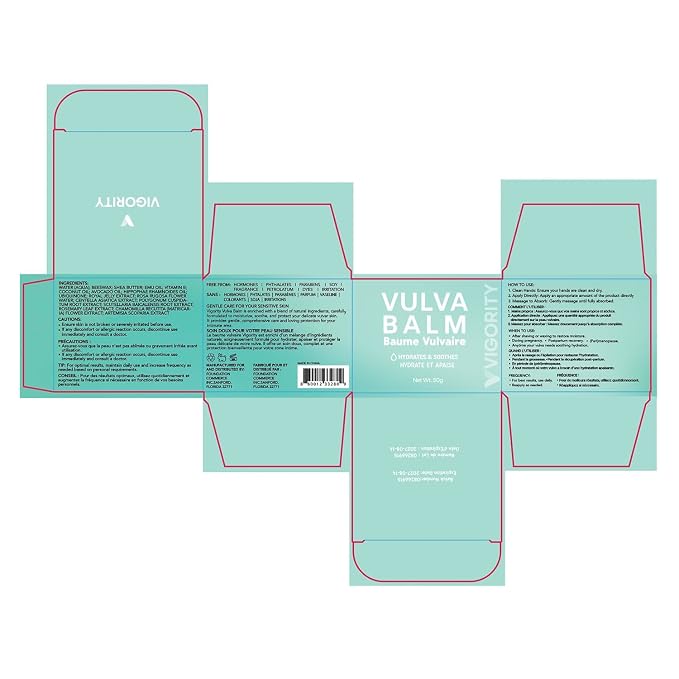 Vigority Vulva Balm for Women – Daily External Moisturizing Balm with Beeswax, Shea Butter, Emu Oil & CoQ10 – Estrogen Free, Hormone Free, Fragrance Free
