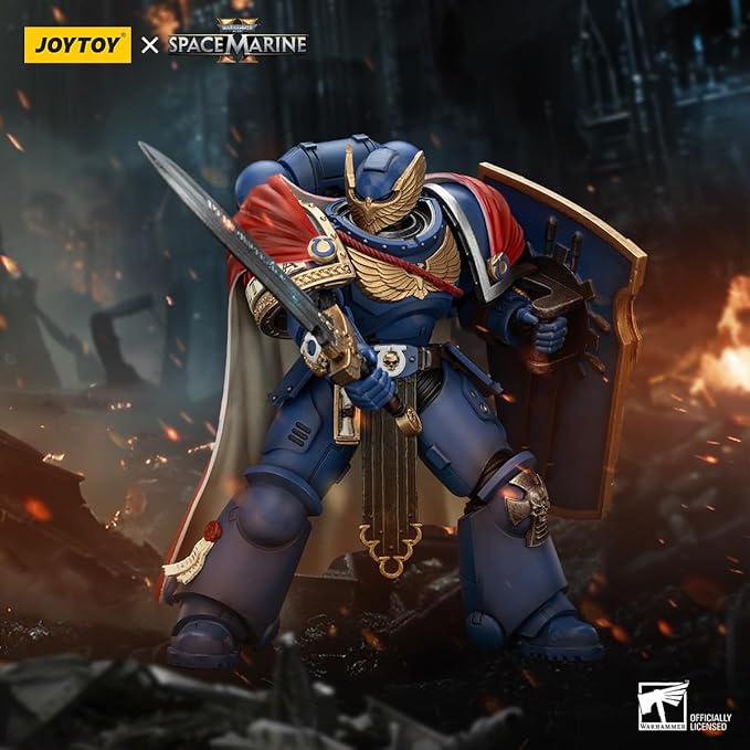 JOYTOY Warhammer 40,000 1/18 Action Figure-Ultramarines Victrix Honour Guard with Storm Shield and Power Sword-Collection Model Birthday Gifts