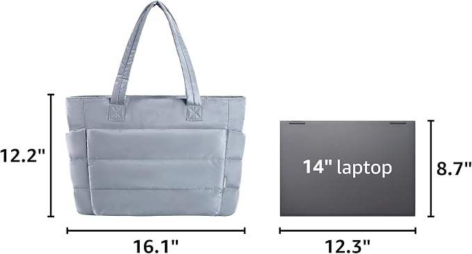 BAGSMART Tote Bag for Women, Lightweight Puffy Tote Bag with Compartments Shoulder Bag Handbag for Travel, Work, Gym | Lightweight