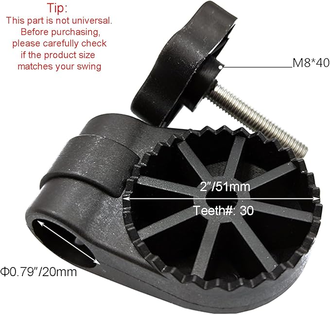 Garden Swing Plastic Fittings for RUS4180-2002 Swing, 2" Gear with 30 Teeth(2PCS/CTN)