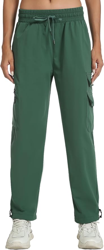 Rrosseyz Women's Hiking Pants with Pockets - Lightweight Water Resistant Joggers Cargo Pants for Casual Travel Golf Outdoor