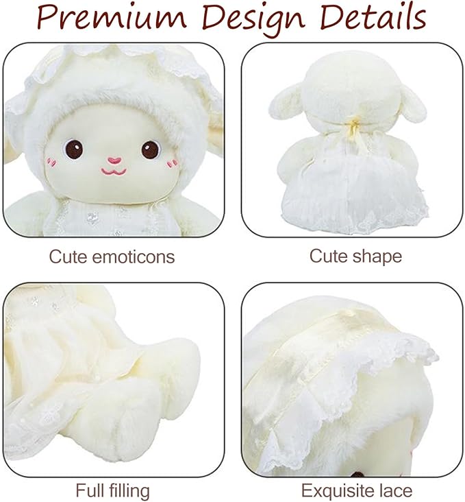 Baby Sheep Bouquet Rose Bouquet Plush Toy, Baby Sheep Bouquet Plush - 2-in-1 Convertible Gift with Detachable Floral Hood, Perfect for Valentine's Day & Birthdays