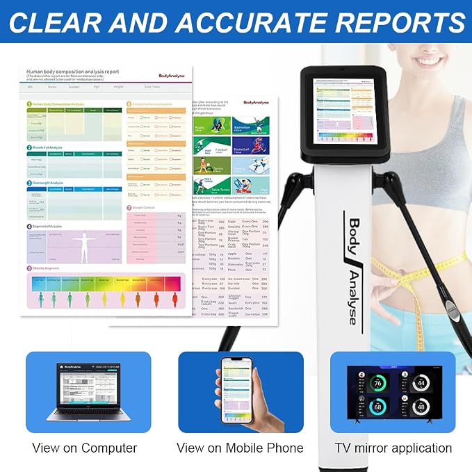 US in Stock LABFENG Body Fat Analyzer, 32 Body Composition Metrics, 10-inch High-Definition Screen Body Composition Scale, Body Fat Measurement Device for Homes, Gyms, US Units
