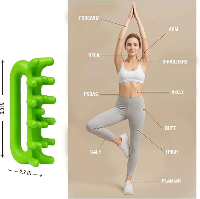 Fascia Massage Tool Trigger Point Massage Tools Anti Blaster for Cellulite Massager Tool Reaching Deep Myofascial Tissue Throughout The Body Release Muscle Knot Reduction (Green)