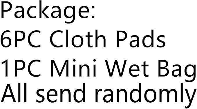 7pcs/Set Reusable Menstrual Pads Including 1pc Mini Wet Bag +6pcs Bamboo Charcoal Cloth Menstrual Incontinence Pads/Reusable Sanitary/Mama Panty Liners (All Randomly Prints)