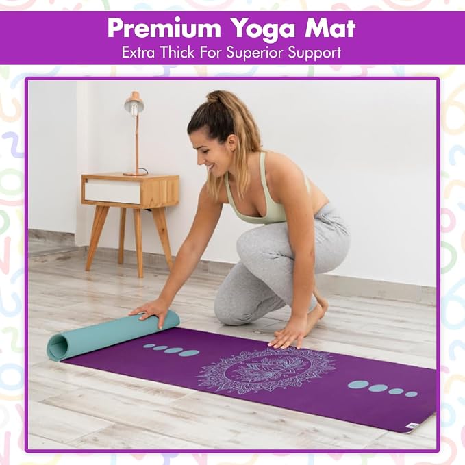 HOME ARCHIVE Premium Yoga Mat 6mm Print Reversible Extra Thick and Large Non Slip Exercise & Fitness Mat for All Types of Yoga Pilates & Floor Workouts (78" x 24" x 6mm Thick)