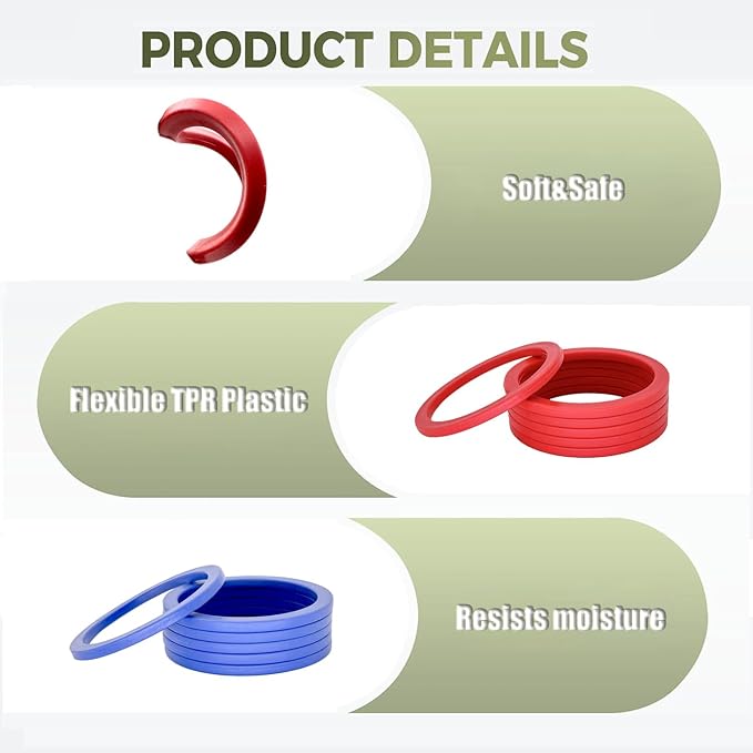 OUTOSS-Plastic Toss Ring Replacement Parts for Ring&Hoop Toss Game-Soft TPR Material,12-Packs with Two Colors-Durable&Family-Friendly for Indoor/Outdoor Fun