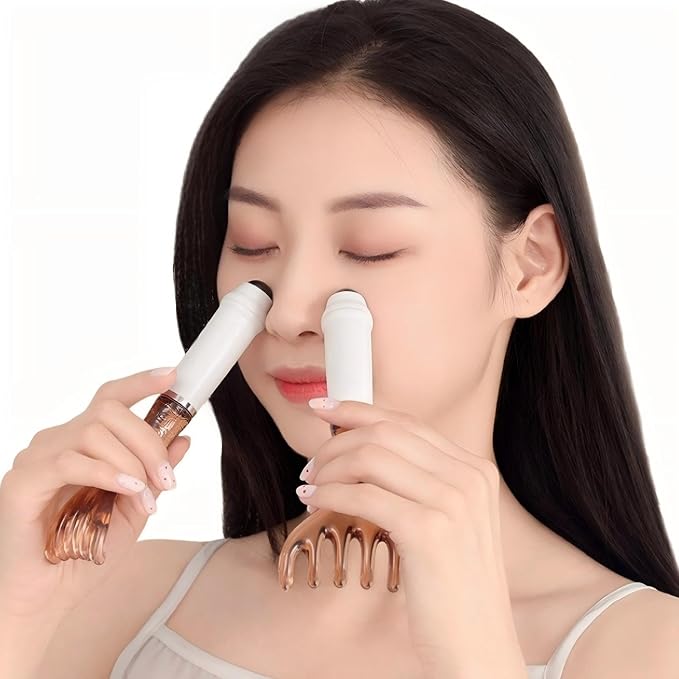 Dual Head Massage Comb with Gua Sha Tool, 6-Claw Design, Magnetic Beads, Resin Handle for Scalp, Face, Body Tension Relief