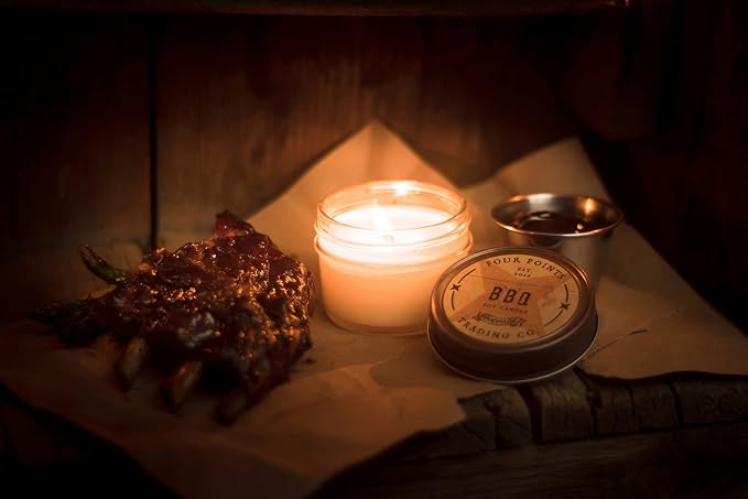 BBQ Scented 4 Oz Soy Aromatherapy Candle w/Jar - Four Points Trading Co.