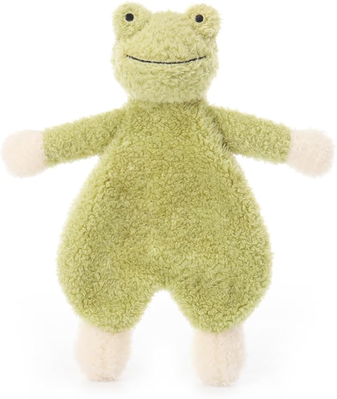 Apricot Lamb Stuffed Animals Security Blanket Green Frog Infant Nursery Character Blanket Luxury Snuggler Plush 10 Inches