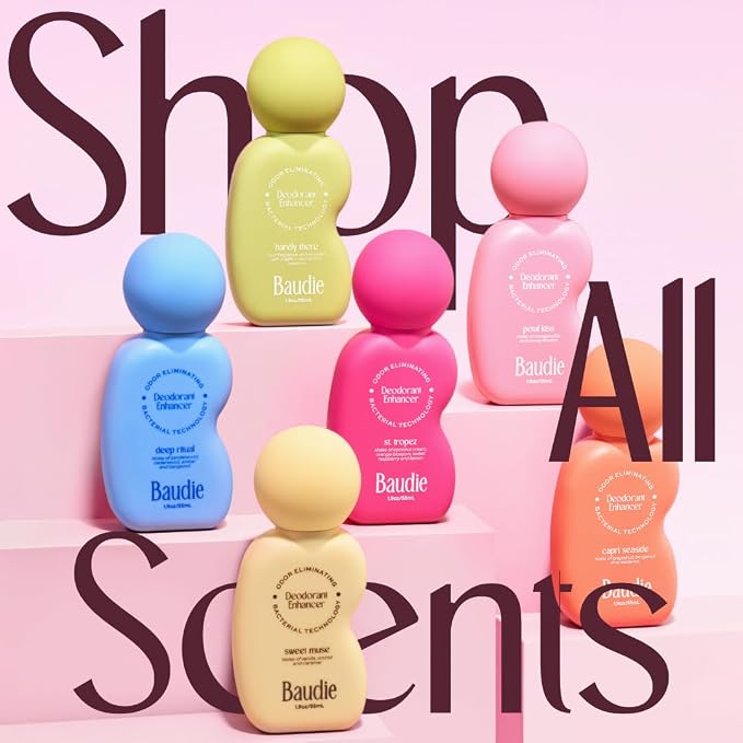 Baudie Deodorant Enhancer® Probiotic Underarm Toner - Sweet Muse - Patented Pre-Deodorant Spray That Helps Deodorants Last Longer and Helps Sweat Stay Odorless - Spray, Wipe, Apply