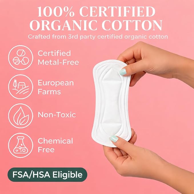 Tampon Tribe Organic Cotton Panty Liners for Women | 48 Plant-Based Pantiliners | 100% Organic Cotton, Hypoallergenic, Chemical and Metal-Free with Plant-Based Backing (Zero Glue) | 48 Pack