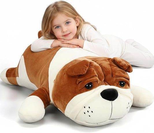 39.4'' Huggable Dog Plush, Cute Stuffed Animal, Soft Adorable Cuddle Companion for Kids Adults Boys and Girls, Plush Pillow Gift for Birthdays & Holidays