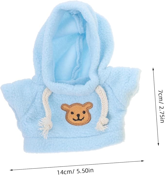 2pcs Small Plush Bear Costume Stuffed Animal Outfit Doll Hooded Sweater Clothes Tee Hoodie Cute Tiny Clothes DIY Toy for 20cm Bears