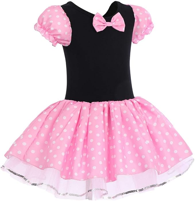 IBTOM CASTLE Toddler Girl Polka Dots Party Fancy Costume Tutu Dress up Dance Leotard Gymnastic Cosplay Cartoon Ear Headband