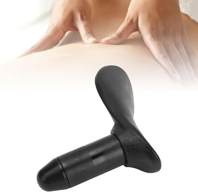 Manual Trigger Point Massage Tool Ergonomic Stress Relief Portable Thumb Massager for Body Deep Tissue Massage Neck Back Legs Rubber Metal Compact Lightweight (Small Round Cone Head)