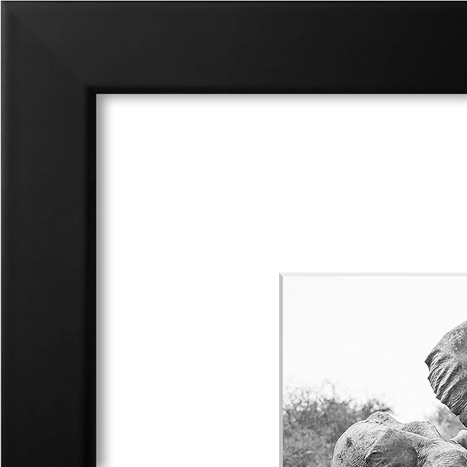 Americanflat 8x8 Picture Frame with Shatter-Resistant Glass - Use as 4x4 Frame with Mat or Display 8x8 Photo Without Mat - Signature Collection - Square Frames for Tabletop and Wall Display - Black | Shatter-resistant glass, wall or tabletop display wi...