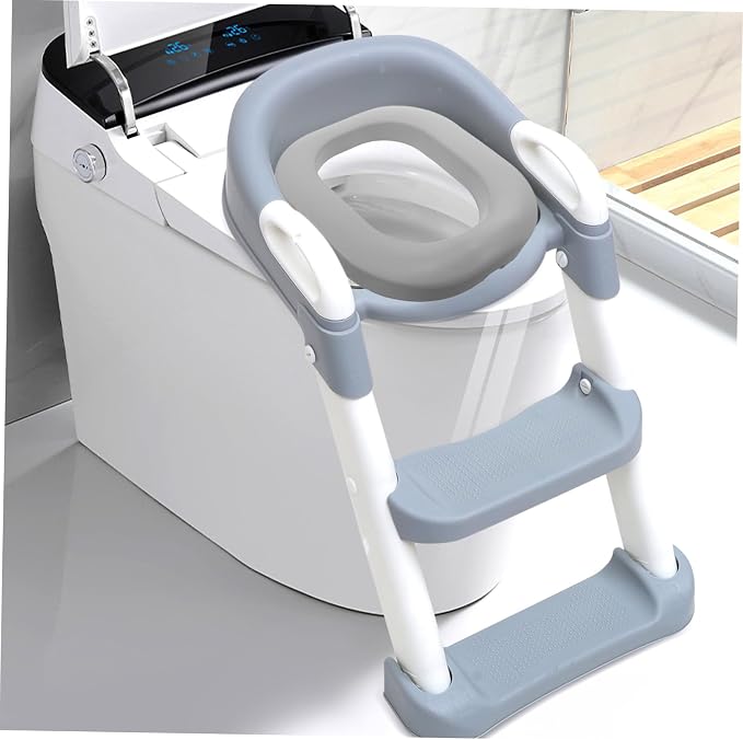 Toddmomy Toilet Ladder Pu Mat Boys and Girls Potty Training Seat Cover Washable Pad for Toddlers