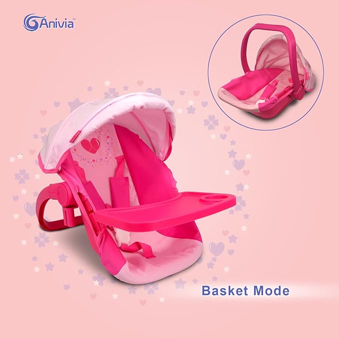 Anivia Doll Bed Furniture 2 Function Toy, Doll Bed and Doll Swings Together for 18 inches Baby Dolls, Baby Doll Crib with Bottom Tray