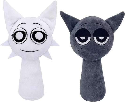 Sprunky Plush Toys Sprunky Wenda and Gray Plushies Sprunky Plushes Soft and Funs Stuffed Toys Dolls for Fans and Friends Birthday for Girls Boys (White+Grey)