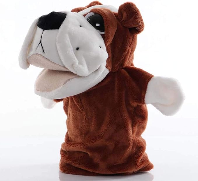 Plush Dog Puppy Open Mouth Hand Puppets Animal Toys Imaginative Pretend Play Storytelling