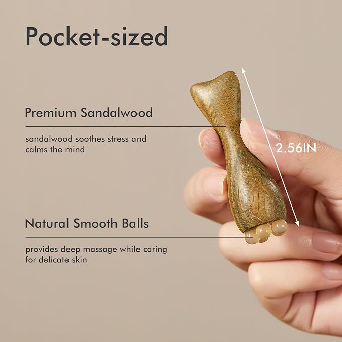 CHOSIN Gua Sha Facial Tools & Eye Roller for Puffy Eyes, 2 in 1 Natural Face Massager Lymphatic Drainage Tool