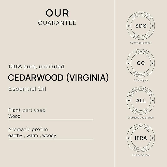 VINEVIDA Cedarwood (Virginia) Essential Oil - Gallon Cedarwood (Virginia) Oil Undiluted - Bulk Gallon Essential Oil for Soap Making