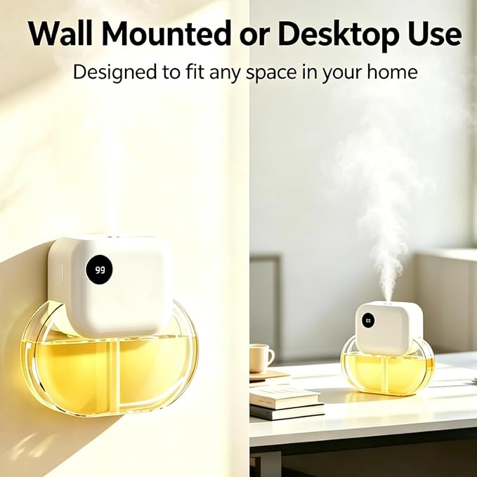 Aromatherapy Diffuser & Essential Oil Set - GloryAir 170ML Essential Oil Diffuser for Home with 6 Adjustable Mist Levels, 90 Days Runtime, Quiet 35dB, 7-Color Lights, Diffuser for Room(Rose Amber)