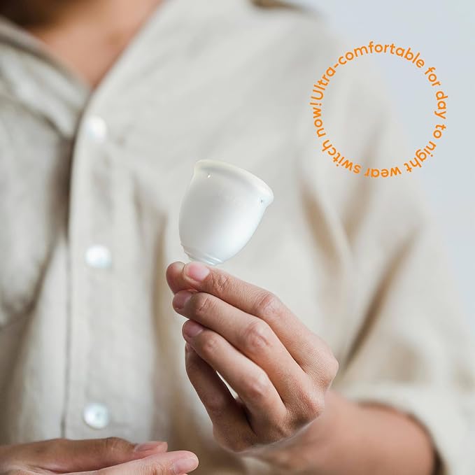 shefre Reusable Menstrual Cup Kit, Small & Large Sizes, 2 Count | Medical Grade Silicone, 12-Hour Leak-Proof, 100% BPA-Free, Beginner-Friendly Starter Kit