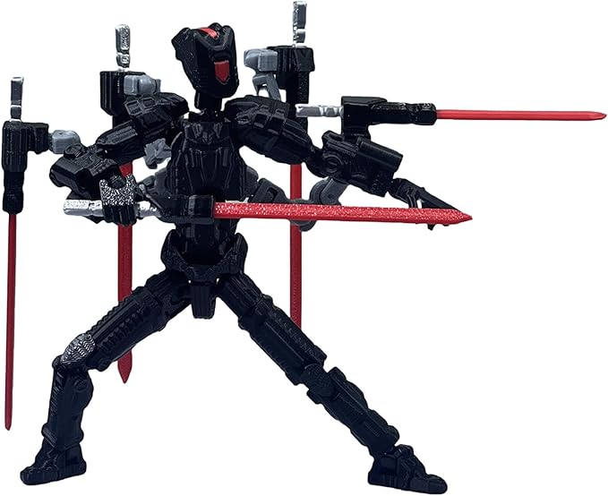 Assembly Completed T13 Action Figure,3D Printed Multi-Jointed Movable, Nova 13 Action Figures Desktop Decorations for Game Lovers Toy (Black)